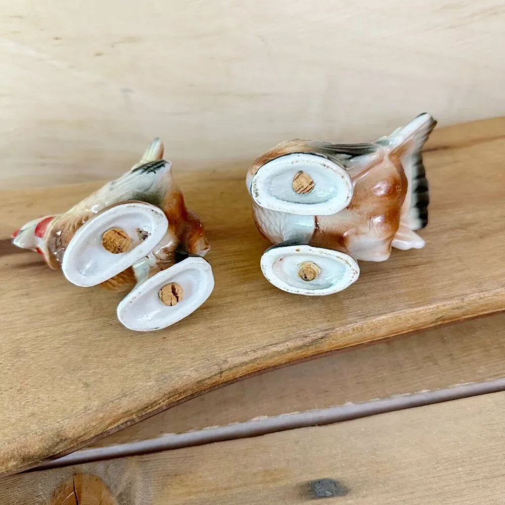 Vintage Chicken Salt Pepper‎ Shakers Rooster Hen Ceramic Shaker Farm Decor